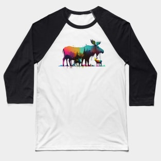 Moose Family Baseball T-Shirt